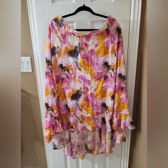 Torrid Multi Watercolor Tie-Dye Off Shoulder Skirt Set - Picture 2 of 4